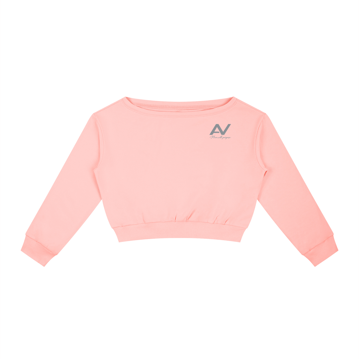 AV Off-Shoulder Cropped Sweatshirt
