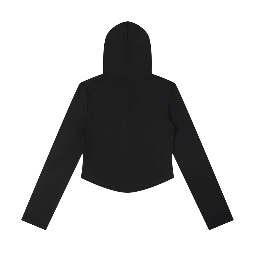 Girls Slim Cropped Full Zip Hoodie
