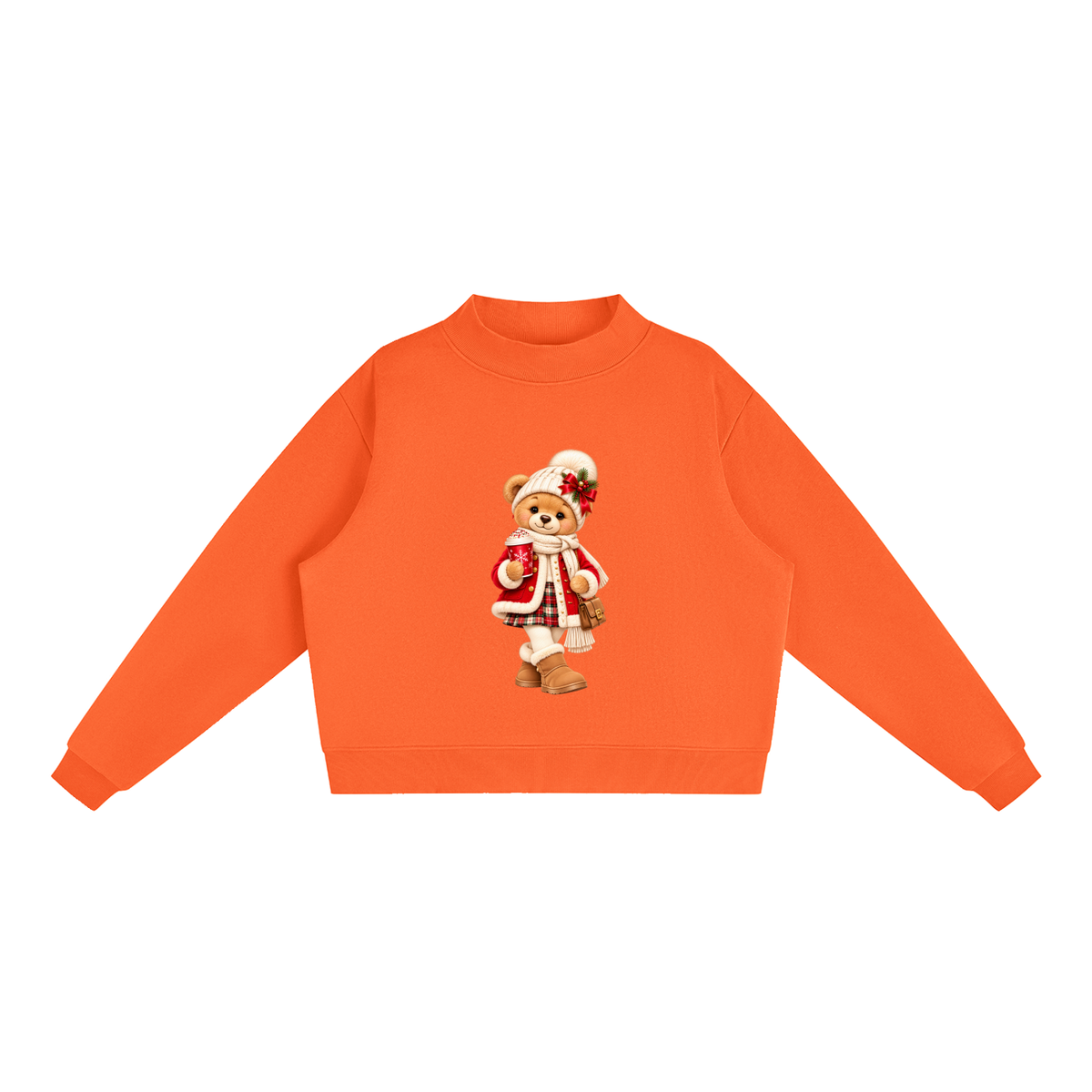 Christmas Teddy Bear Oversized Fleece Sweatshirt – Festive Collection