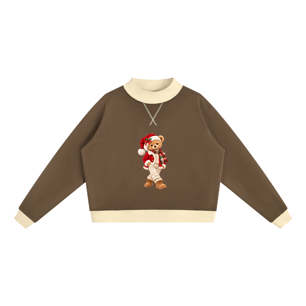 Christmas Teddy Bear Oversized Fleece Sweatshirt – Festive Collection