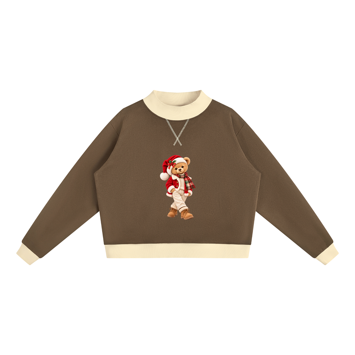 Christmas Teddy Bear Oversized Fleece Sweatshirt – Festive Collection