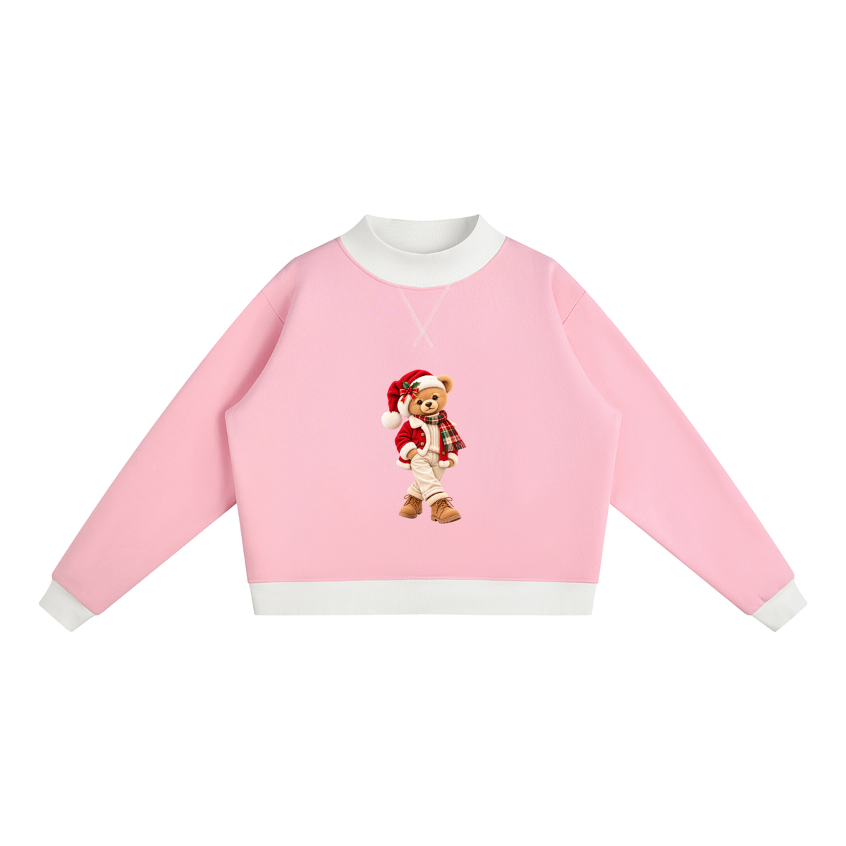 Christmas Teddy Bear Oversized Fleece Sweatshirt – Festive Collection