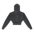 Vintage Washed Cropped Fleece Hoodie