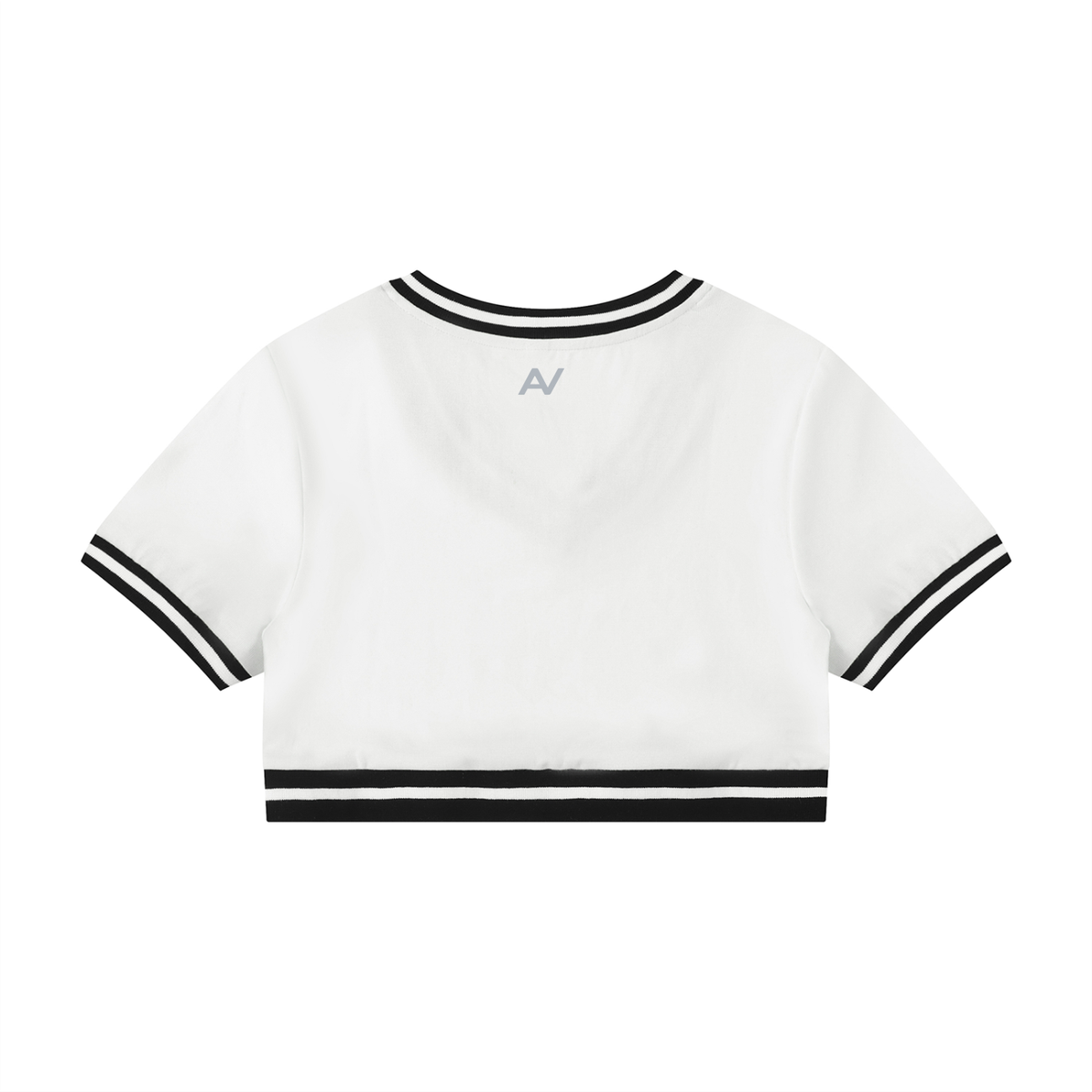 AV Girls Y2K Colour Block V-Neck Crop T-Shirt