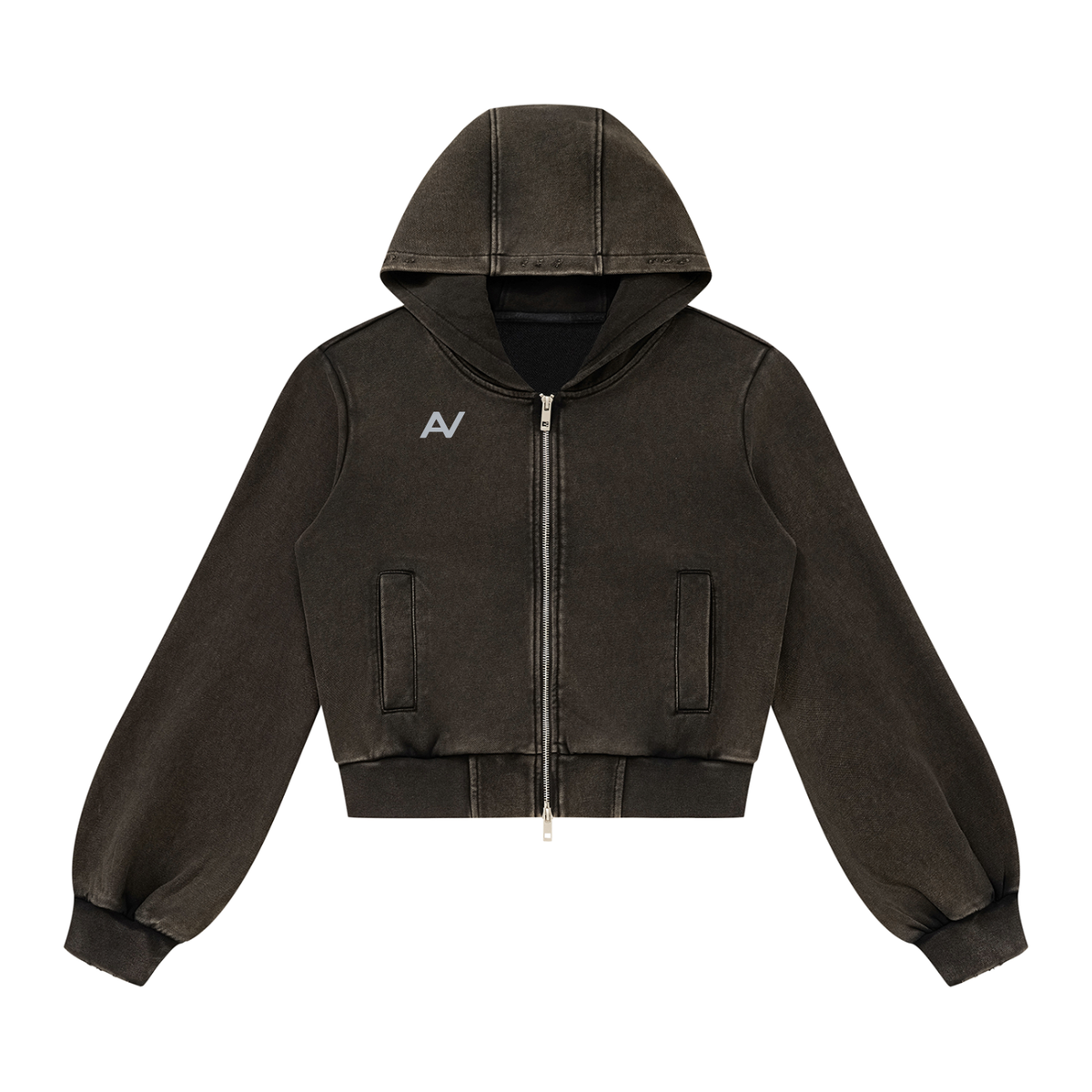 AV Girl's Women’s Vintage Wash Full Zip Hoodie